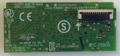 MODULO DE WIFI LG / EAT65166902 / LGSBWAC03 / 2108A261510 / MODELOS 43UP8000PUA / 50UP8000PUA / 50NANO80UPA / 43NANO75UPA / 75UP8070PUA / 55NANO75UPA / 65UP8000PUA / 65UP7000PUA  / 75NANO80UPA / 65NANO75UPA / 43UP7000PUA / 55UP8000PUR / 65NANO80UPA  - Imagen 2